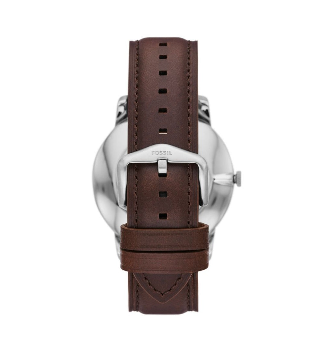 Fossil Men's Minimalist Three-Hand Brown Eco Leather Watch and Bracelet Set - FS5966SET