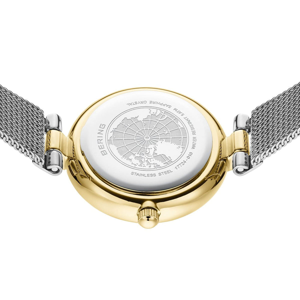 Bering Anniversary White Dial Rose Gold Mesh 24mm Women's Watch