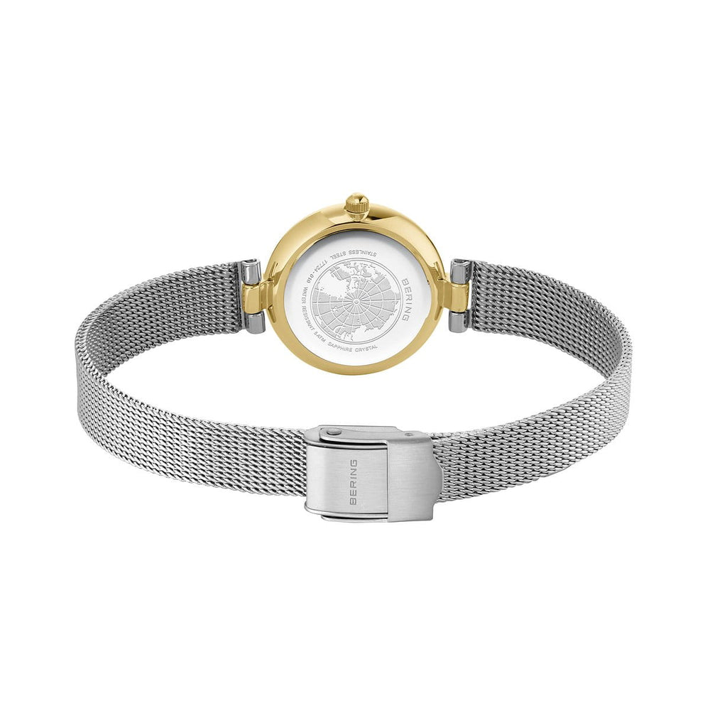 Bering Anniversary White Dial Rose Gold Mesh 24mm Women's Watch