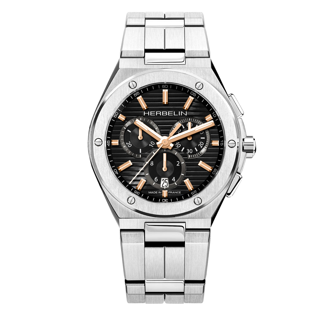 Herbelin CAP CAMARAT - CHRONOGRAPH - STEEL &amp; ROSE GOLD PVD